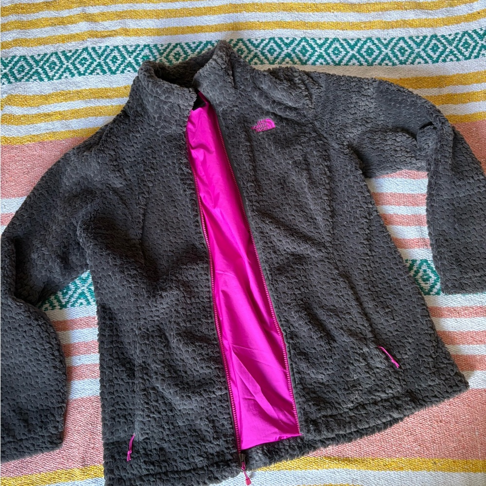 The North Face Jacket in Grey with Pink Accents